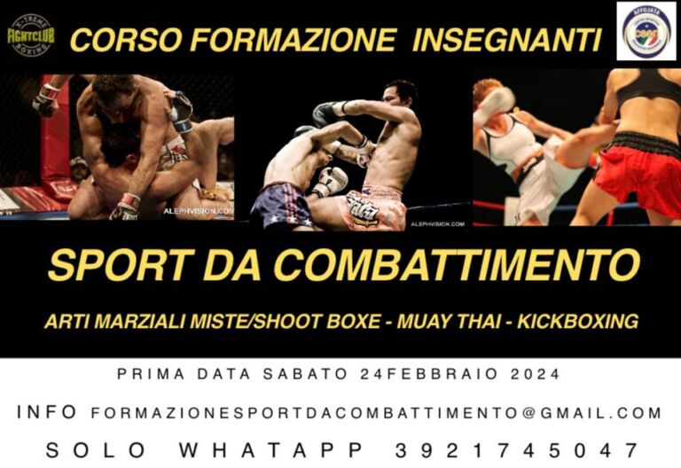 Corso Formazione Insegnanti Sport da Combattimento